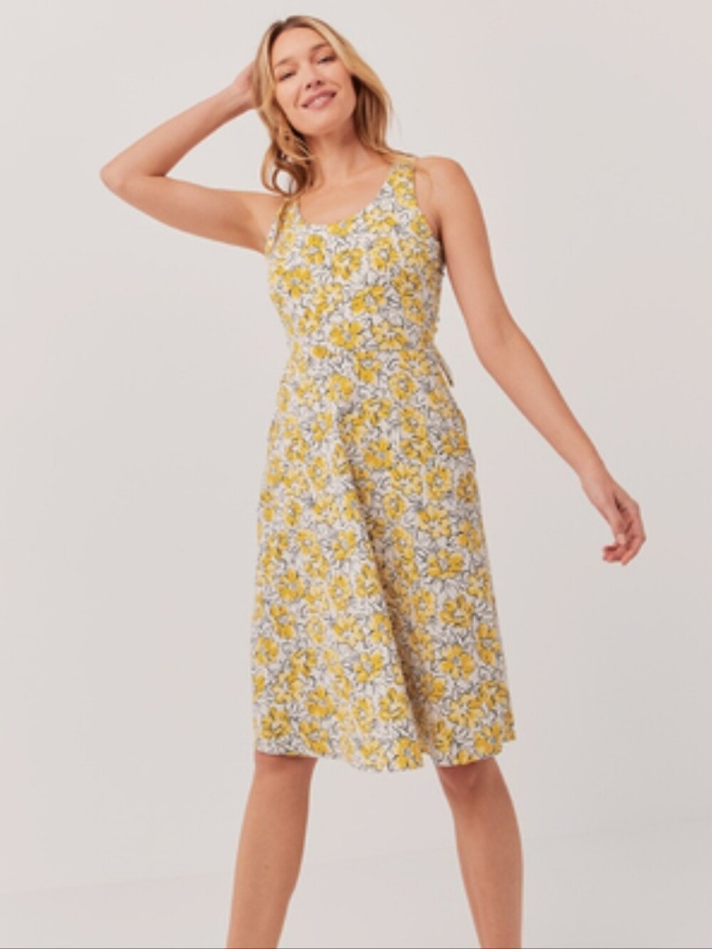 Pact Reverie Yellow Floral Dress